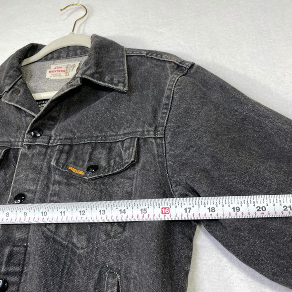 Vintage Saddle King Western Denim Jacket Mens Black Trucker Key Industries 42 - Picture 6 of 9